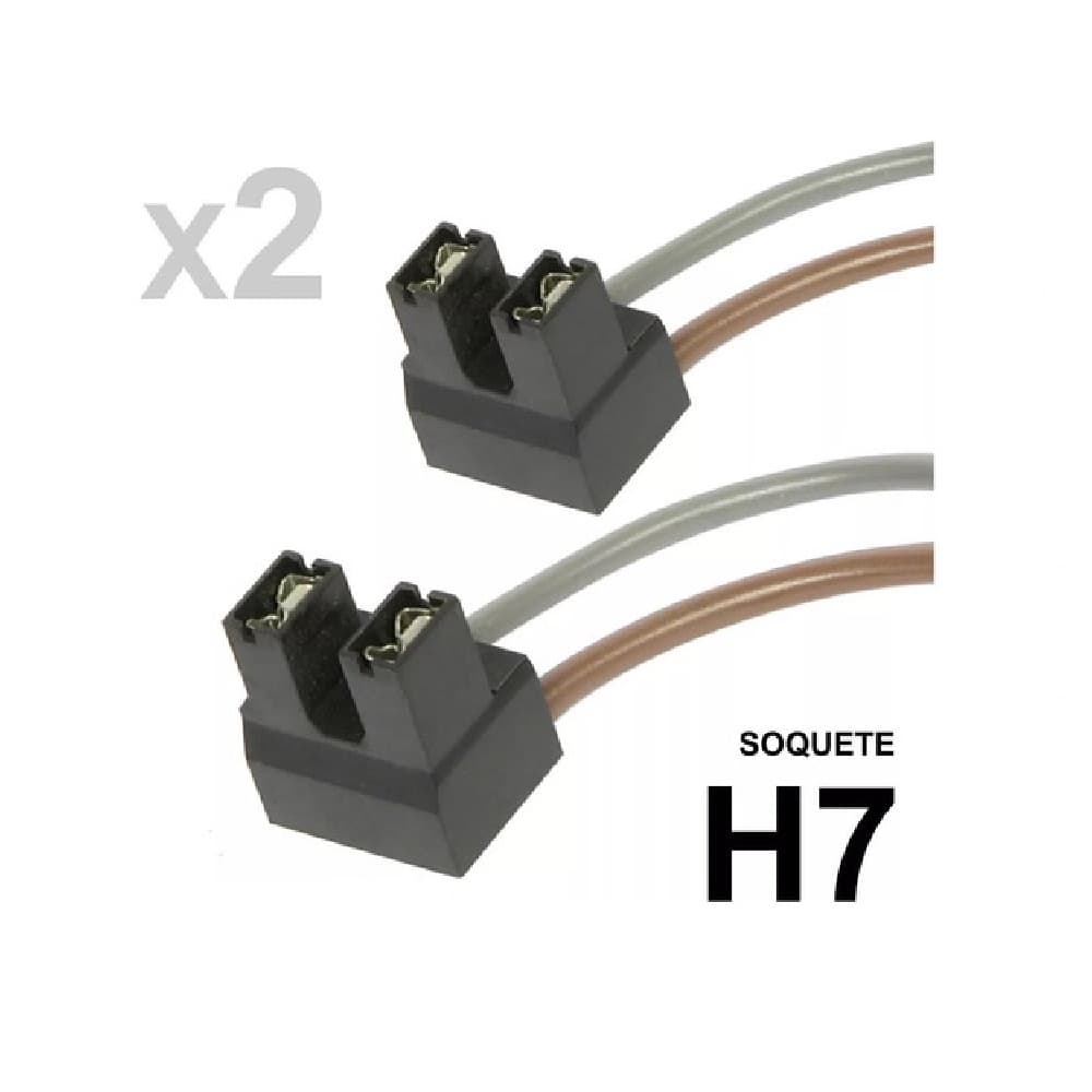 Conector Chicote Soquete Fio Plug Lâmpada Do Farol H7 - 2 Pç