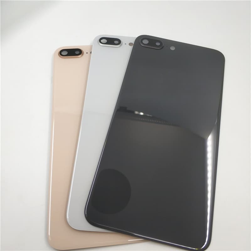 Para Apple iPhone 8 Plus Voltar Vidro Da Bateria Tampa Traseira Porta Caso De Habitação O Painel De Com Câmera Quadro Lente