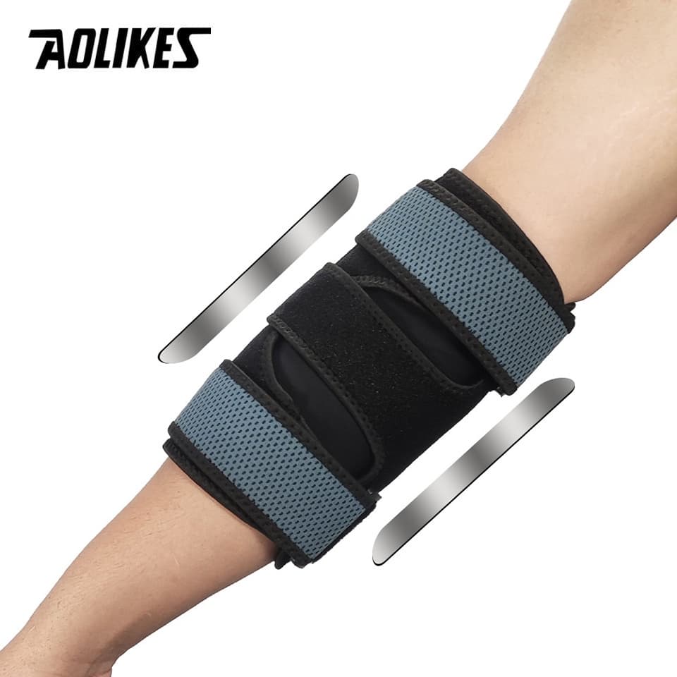 AOLIKES 1pc Cotovelo Cinta Guarda Noite Sono Suporte Estabilizador Com 2 Talas De Metal Removíveis Para Túnel Cubital