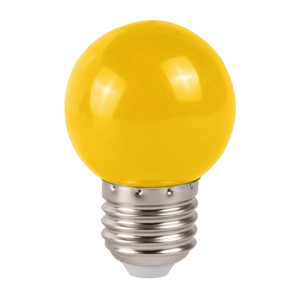 Lâmpada Bolinha Colorida Amarela 1w 127v Ctb