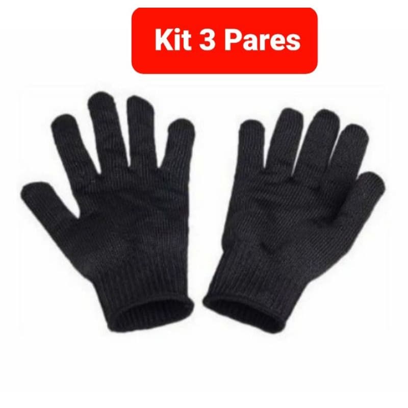 Kit 3 Pares De luva De Lã Preta Inverno Frio Motoqueiro Atacado Varejo Revenda