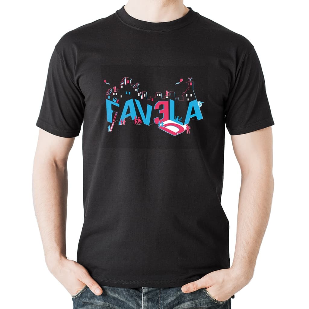 Promoção Camisa Camiseta Manga Curta "Estampada Favela" 100% Poliéster