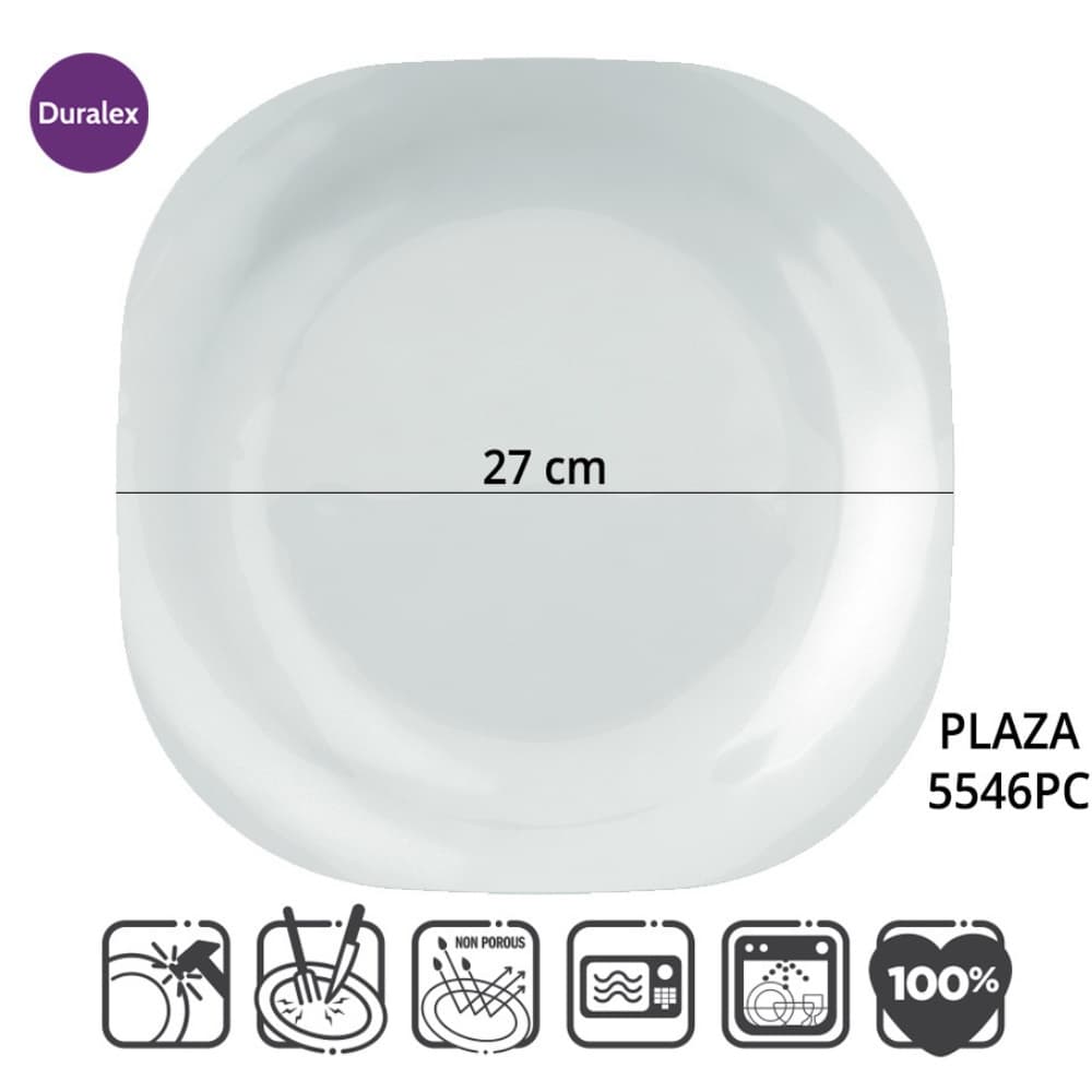 Prato Raso Vidro Branco Duralex Plaza Quadrado Promoção DISTRIBUIDOR NADIR FIGUEIREDO ENVIO IMEDIATO