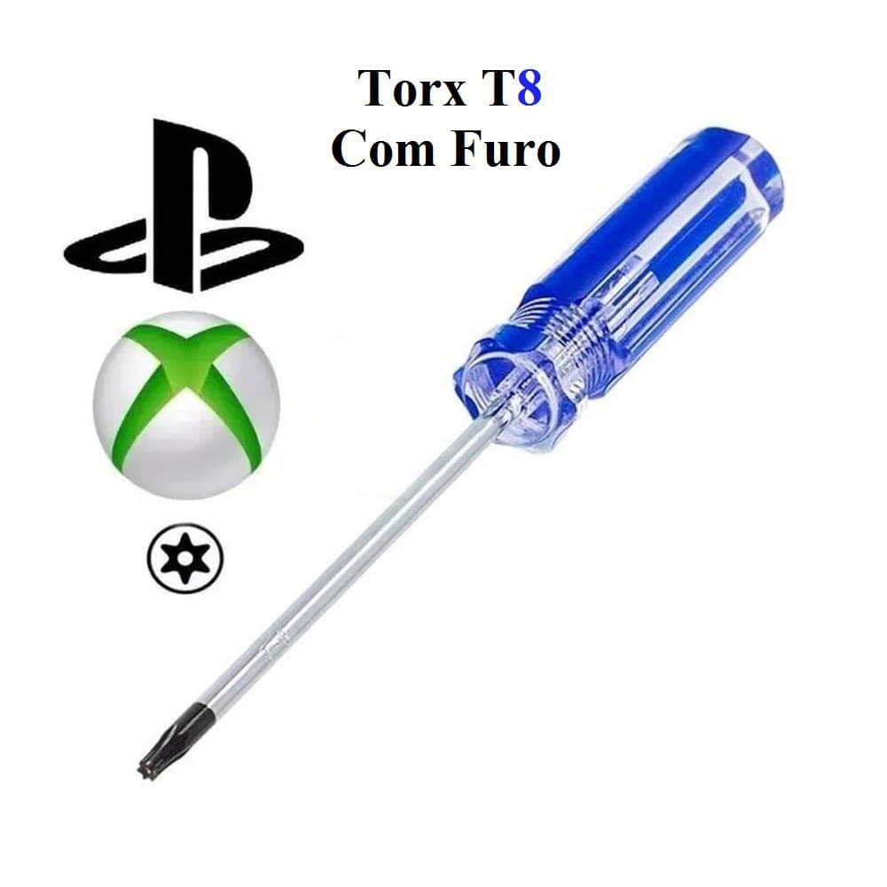 Chave Torx T8 com furo para Console PS3 Ps4 Xbox One Xbox 360 e Controle Xbox One e Xbox 360