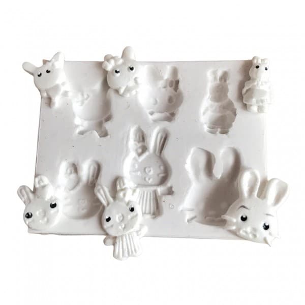 Molde De Silicone Micro Coelhinhos Kaká Molde Para Confeitaria Molde Para Biscuit 1274