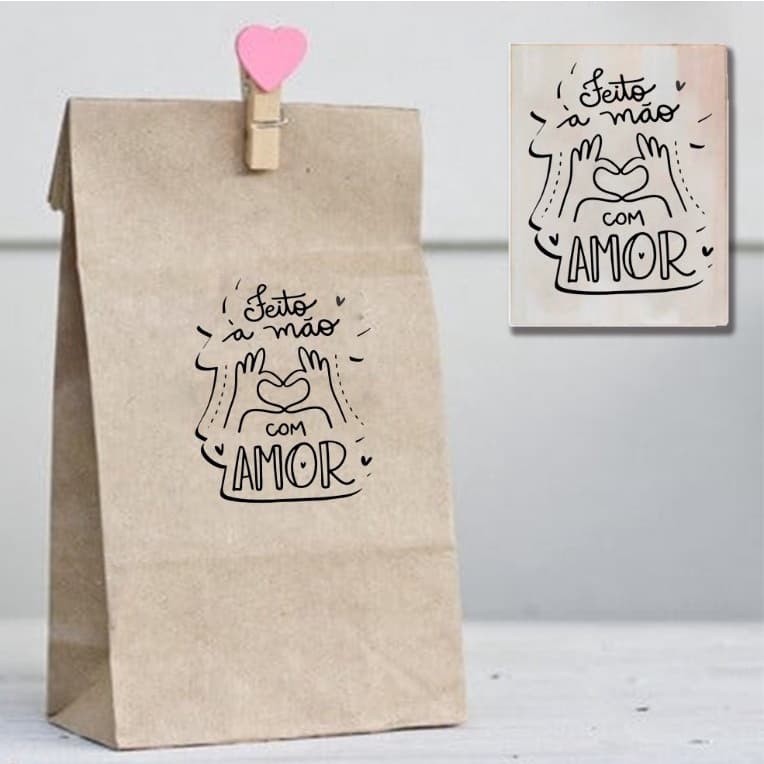 Carimbo decorativo para embalagens de venda envios delivery loja virtual caixa sacola kraft