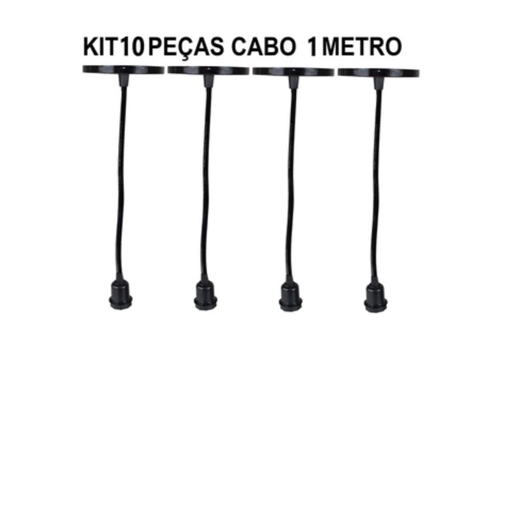 kit 10 LUMINARIAS RETRÔ PRETA FIO DE 1 METRO PARA DECORAÇÃO