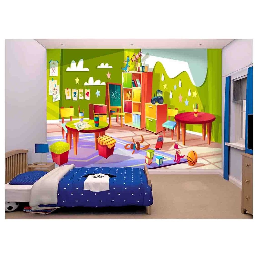papel de parede Infantil brinquedo bola urso 6m² AZS182