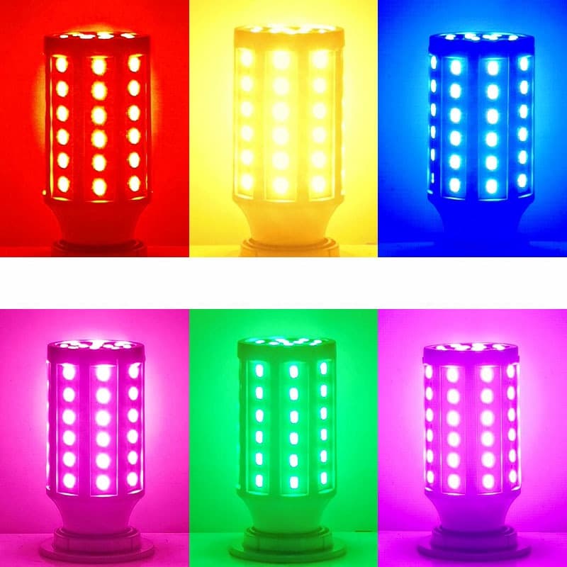 LED E27 20W/30W/40W/60W/80W luz de preenchimento colorido milho lâmpada vermelho azul verde amarelo rosa roxo luz influe