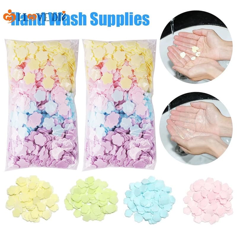 1000 Peças Folhas De Sabão Em Formato De Flor Com Descartável Para Viagem/Limpeza Das Mãos