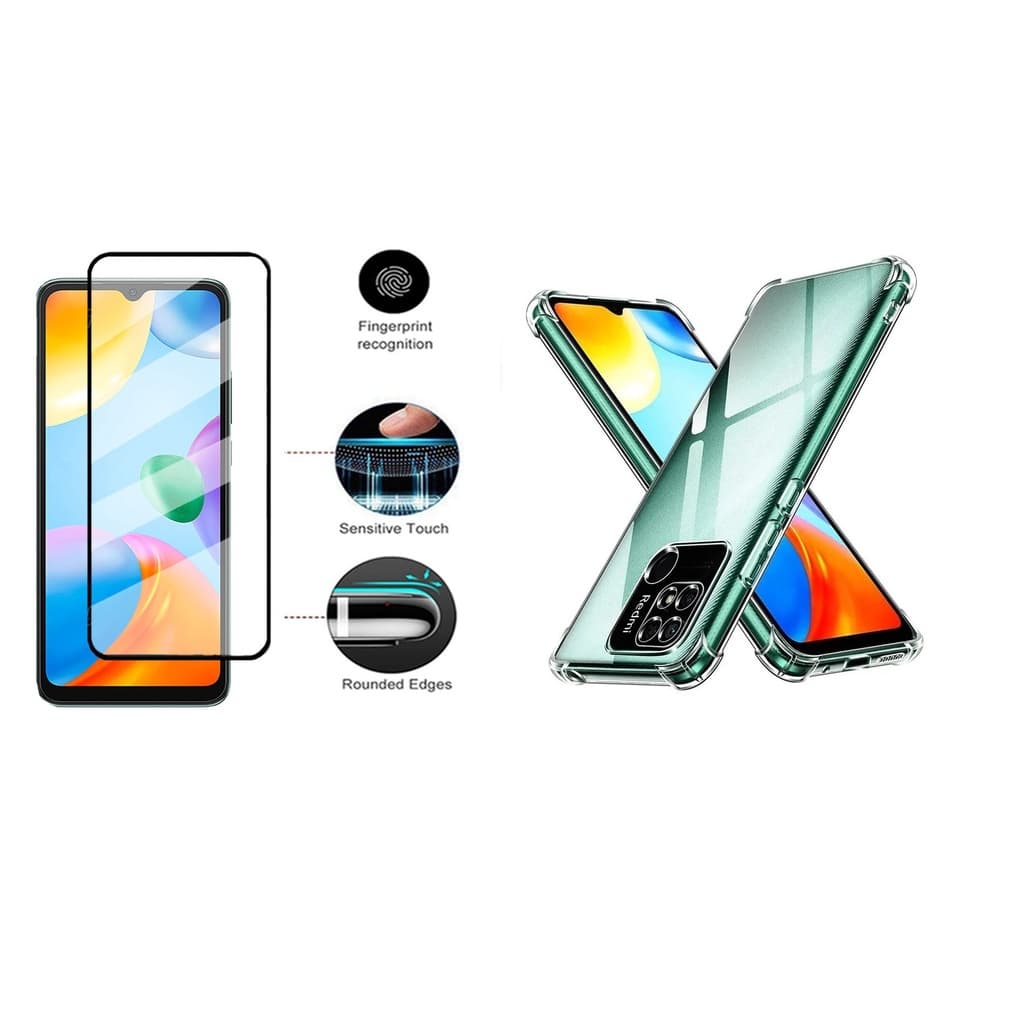 KIT Xiaomi Redmi 10C | Película Vidro 3D - Capa Anti Impacto - Película da Câmera - Pelicula Gel - Película Ceramica