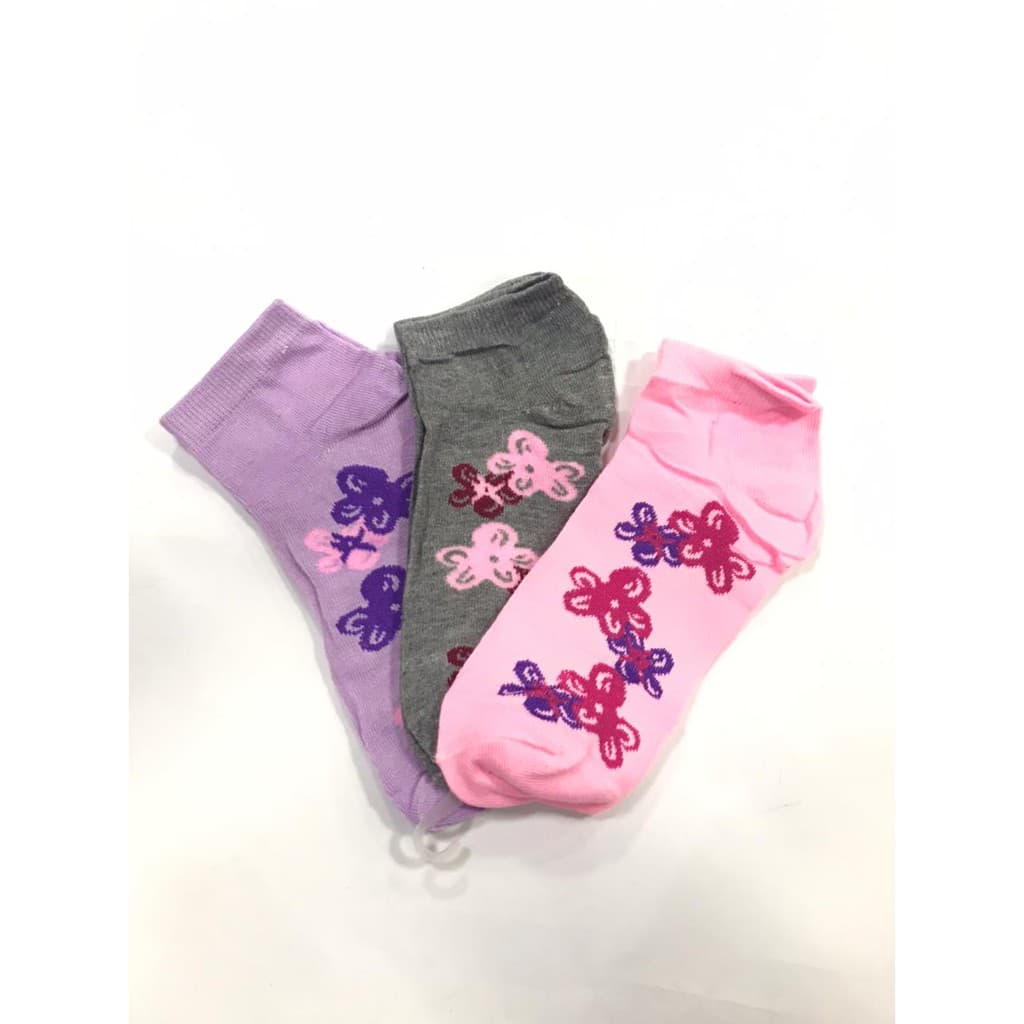 Kit 3 Pares De Meia Feminina Soquete Colorida 36-40