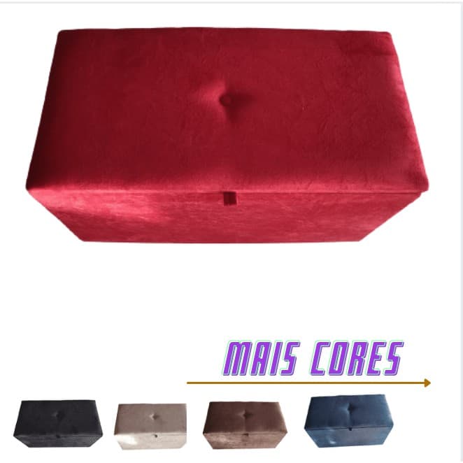 Puff Baú Sapateira Organizandor  Brinquedos Roupas Sapatos  tecido Sued