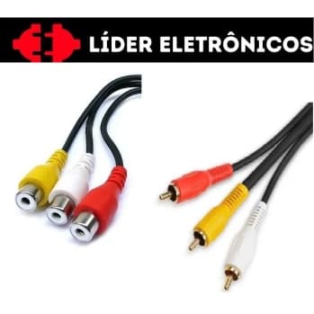 Cabo De Extensão Rca 3rca Macho Para 3 Rca Fêmea 1,80 (5)