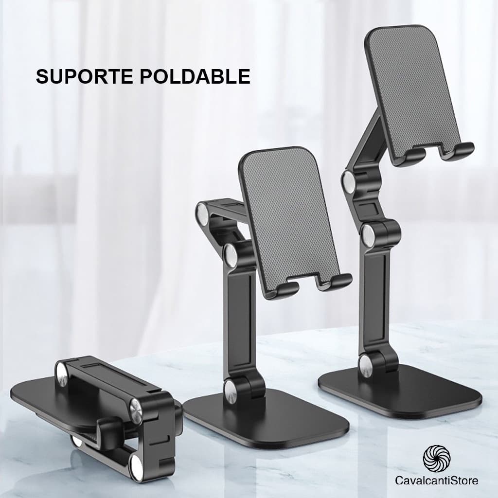 Porta Suporte Leve Celular Tablet Suporte de Mesa Apoio Portátil Articulado PRETO