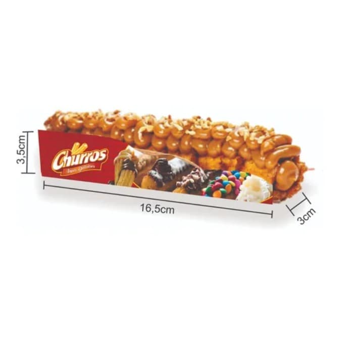 Caixa Caixinha Embalagem Churros Gourmet - 100 Unidades
