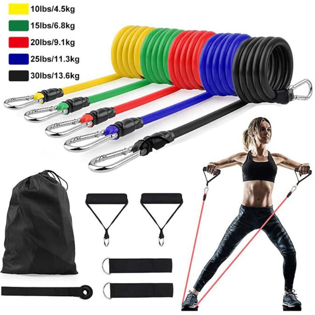 Kit Elásticos Extensor Para Exercícios 11 Peças