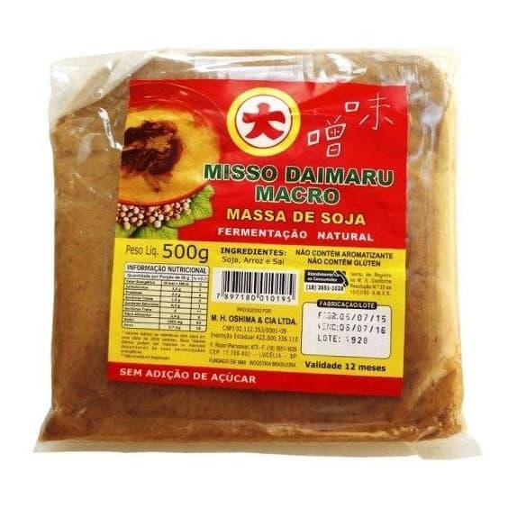 Massa De Soja Missô Macrobiótico Claro 500g - Daimaru