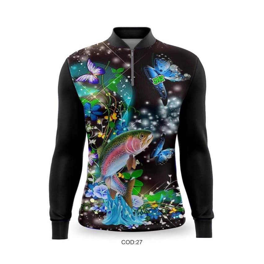 Camiseta De Pesca Manga Longa Esporte Premium Feminina