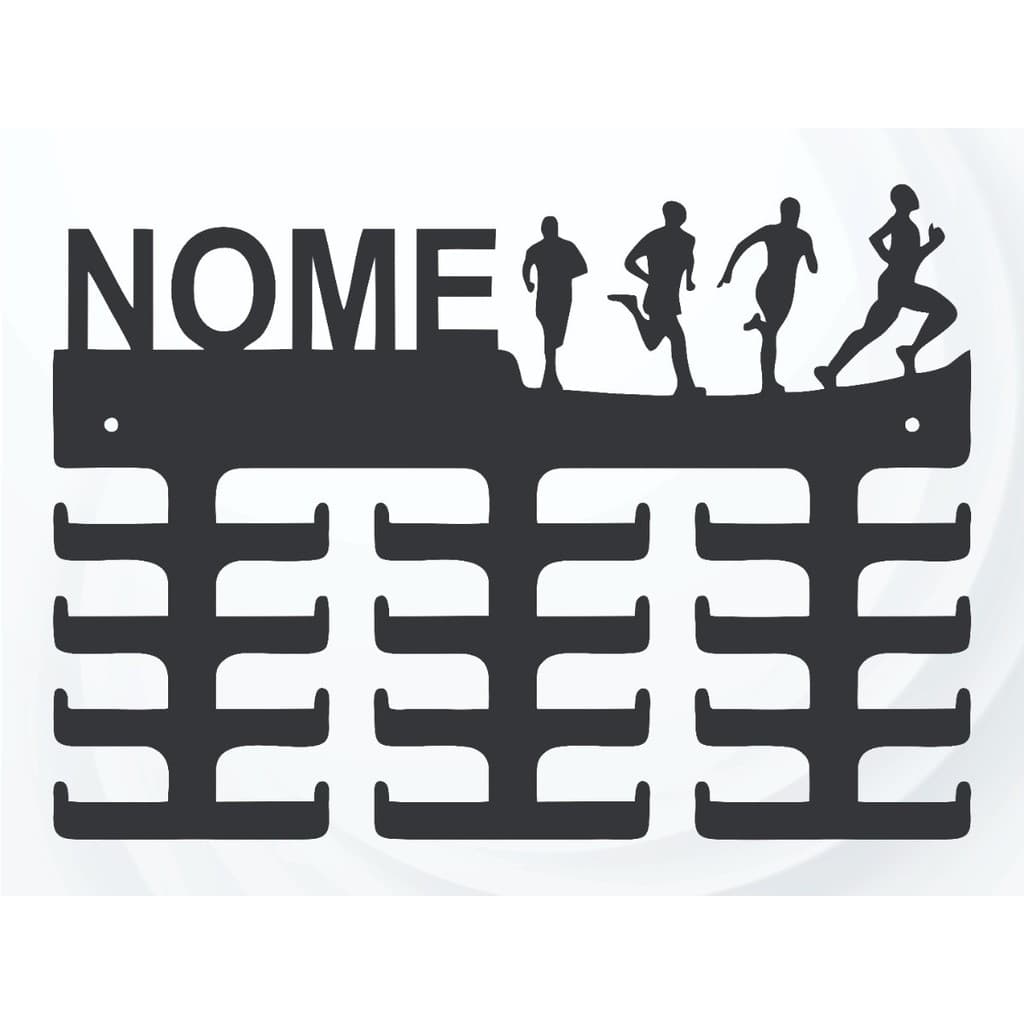 Porta Medalha Corrida Masculino com Nome Personalizado
