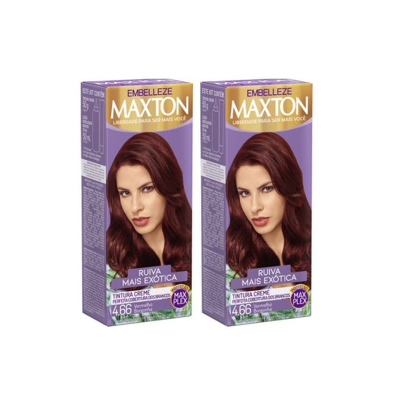 Maxton - Kit Com 2 Tintas de Cabelo  Ruiva Mais Exótica - 4.66 Vermelho Borgonha