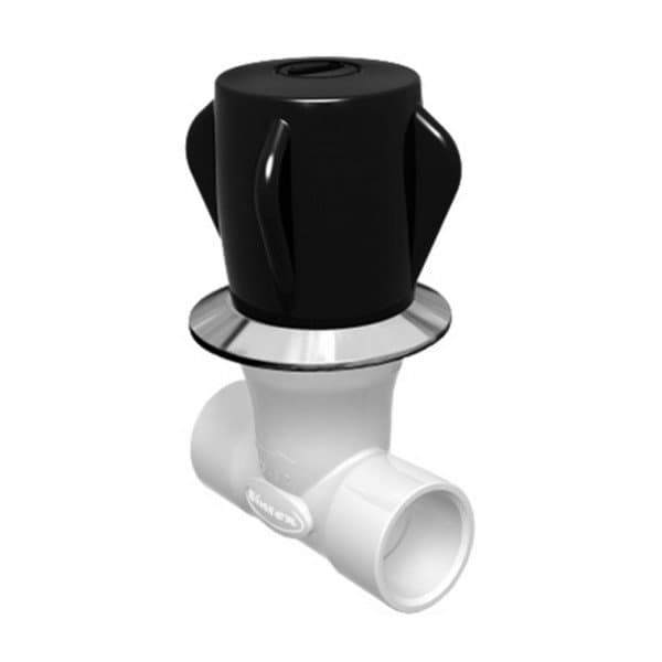 Registro de Pressão Para Chuveiro 1/4 de Volta, 20mm, Preto com Canopla Cromada Sintex