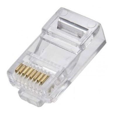 Kit 10 Peças Modular Plug Rj45 Macho Cat5e 8p8c P/ Cabo
