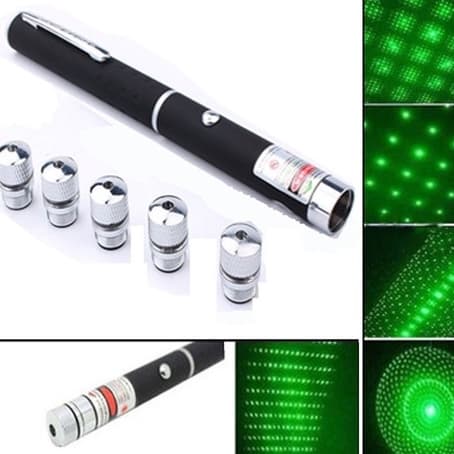 Caneta Laser Pointer Verde Potente 10000mw Até 9km 5 Pontas