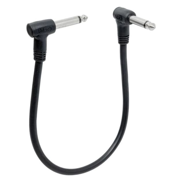 Cabo Áudio Plug P10 Mono 90° 30cm Para Equipamentos Musicais