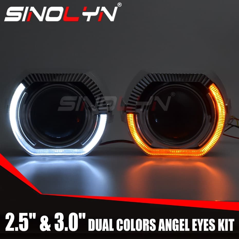 【uma unidade】Lente Bi-xenon Luzes De Volta De Sinalização H4 H7 Carros Acessórios Retrofit 2.5/3.0 Polegadas