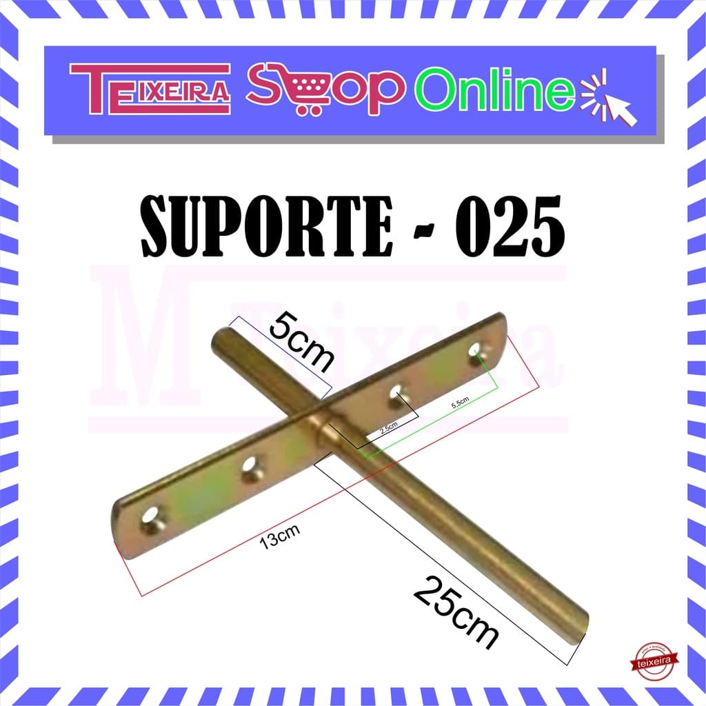 Par de Suporte Invisivel 25cm com Buchas e Parafusos para Instalação Para Prateleira