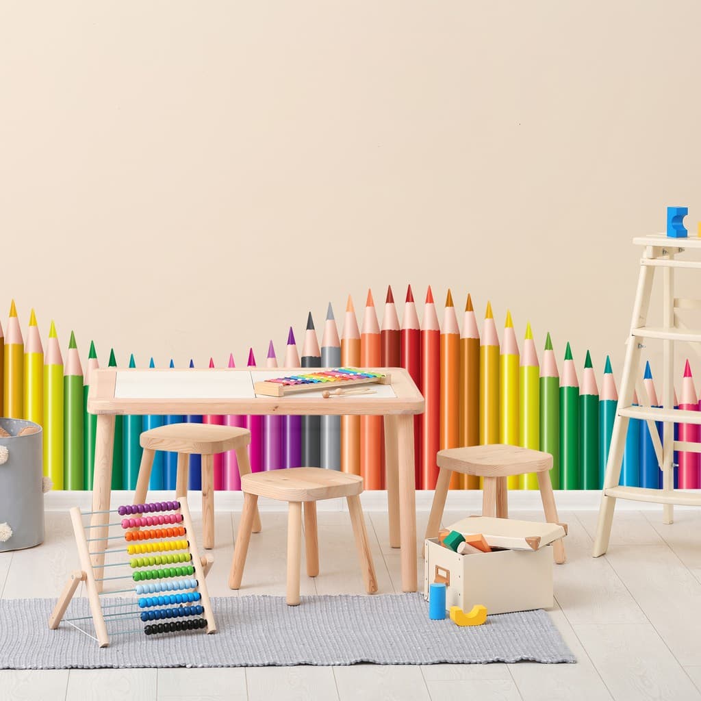 Adesivo de Parede Lapis de Cor Colorido 120x52cm Para Quarto e para Escolas