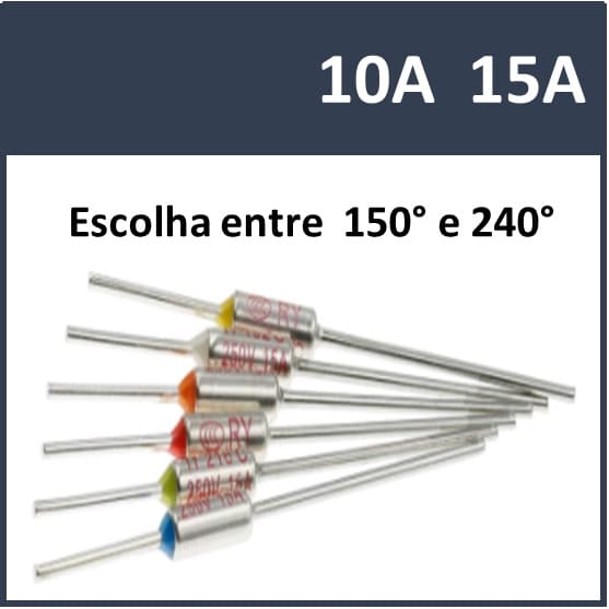 Fusível Térmico 10A 15A 150 165 172 184 192 240 G 250V Panela Elétrica Arroz Airfryer Ferro Passar