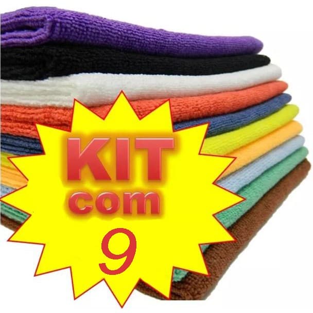 kit 10 Panos Micro Fibra Lavar Carro E Limpeza Doméstica Em Geral