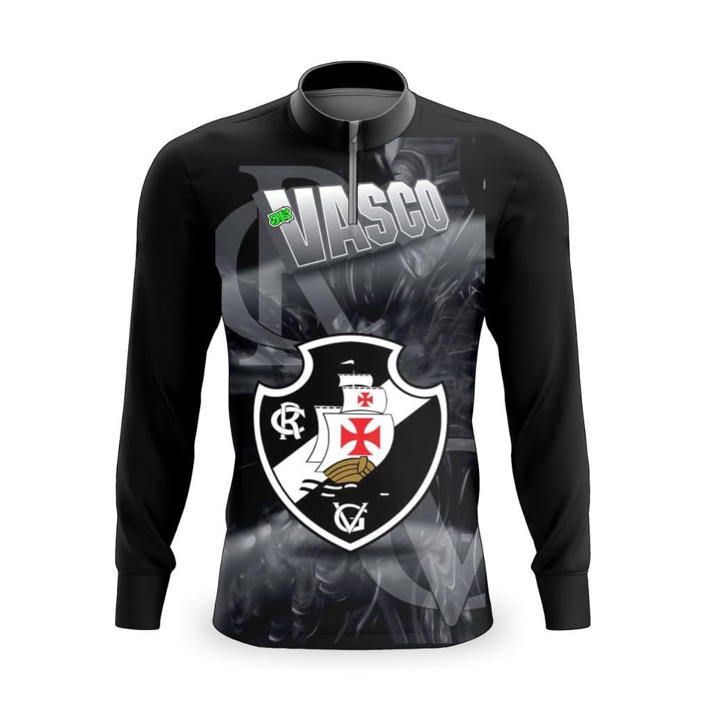 Camiseta De Pesca Manga Longa Masculina Time Futebol Vasco