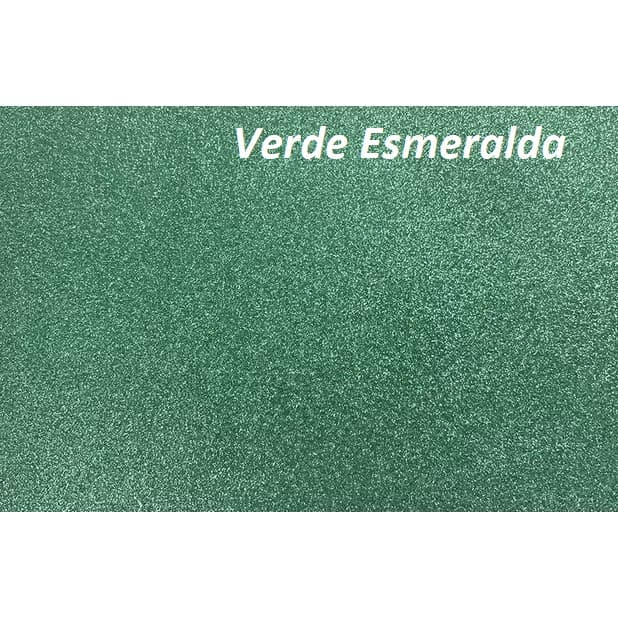 Papel Contact Adesivo Plástico Com Glitter Verde Esmeralda - 1 metro X 45 cm de largura