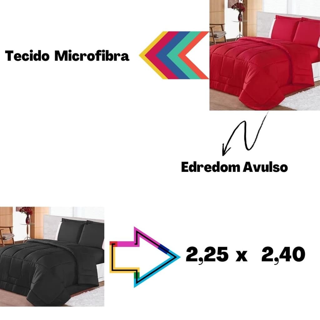 Kit 1 Edredom Avulso+ 1 Cortina Paris 2,80 x 1,80- Escolha sua Cor..
