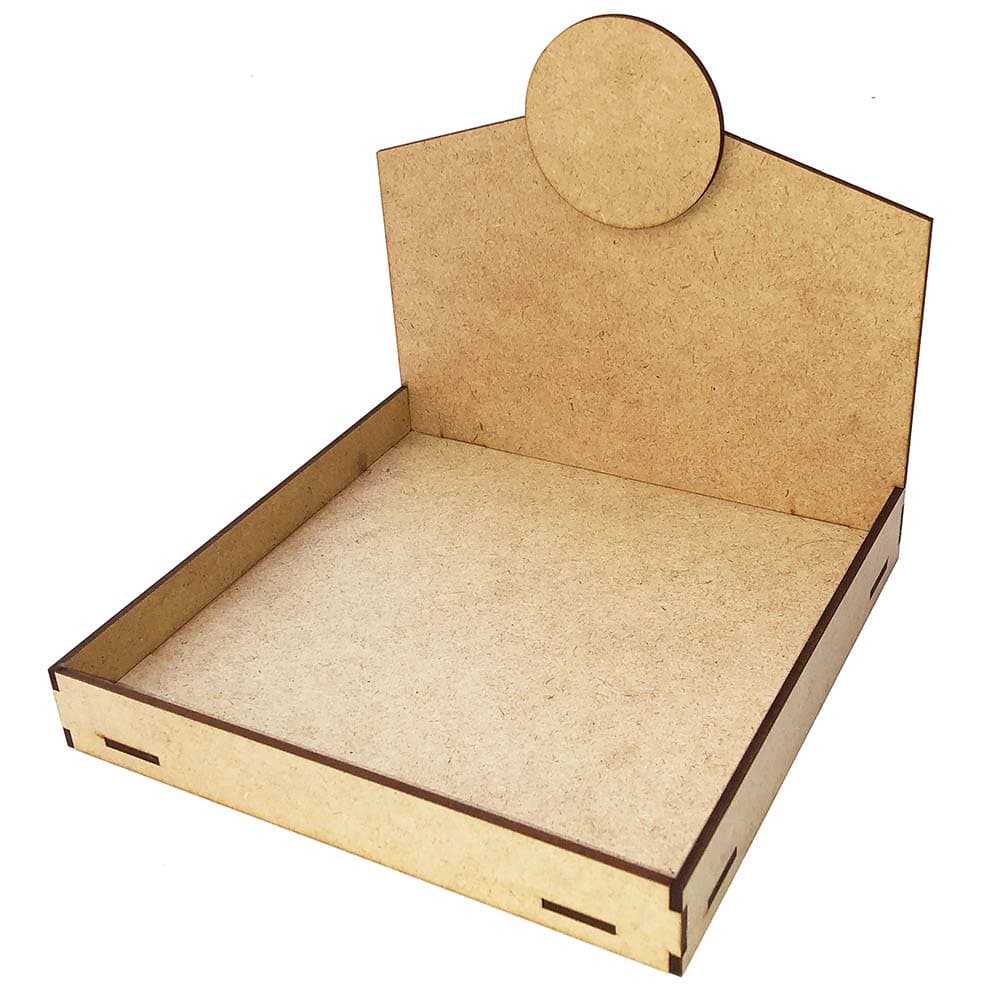 Kit 5 Bandeja mdf display expositor de balcão 20x20 cm para doce pote brownie palha alfajor amendoim