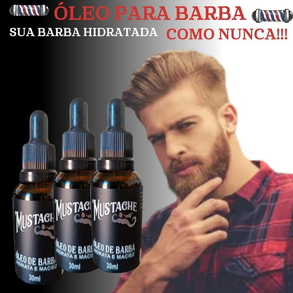 Óleo para Barba Mustache Ferrari Black 30 ML, Hidratação, Fortalecimento, Barbeiro, Barbearia, Salão