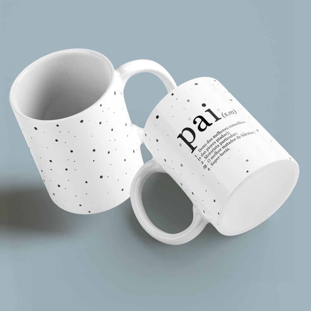 Caneca xícara de Porcelana Personalizada Pai No Dicionario Personalizado com Nome do Seu Pai