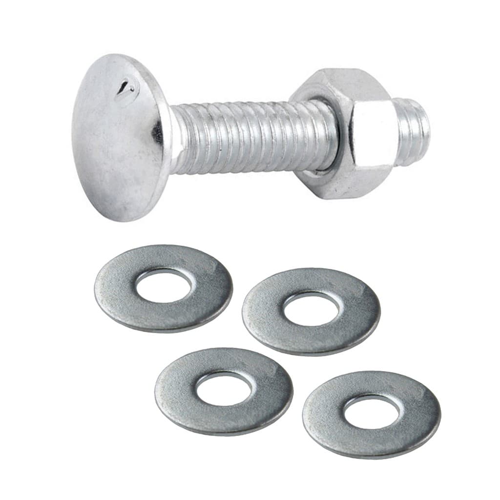 Parafuso Francês 3/16x1.1/2 Zincado Com Porca e Arruela Embalagem C/10 Peças