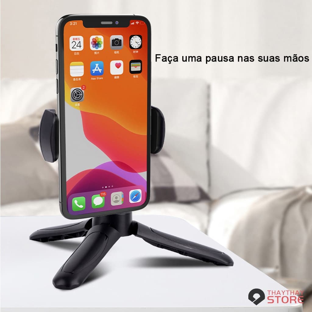 suporte de celular para tripé Tripod 360° Graus Portátil Dobrável Mesa-2021