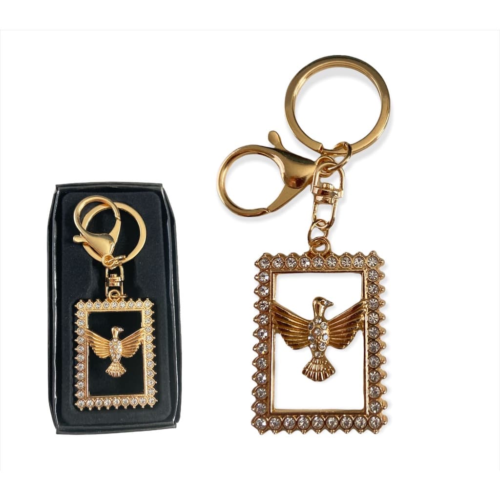Chaveiro Strass Metal Quadrado Divino Espirito Santo