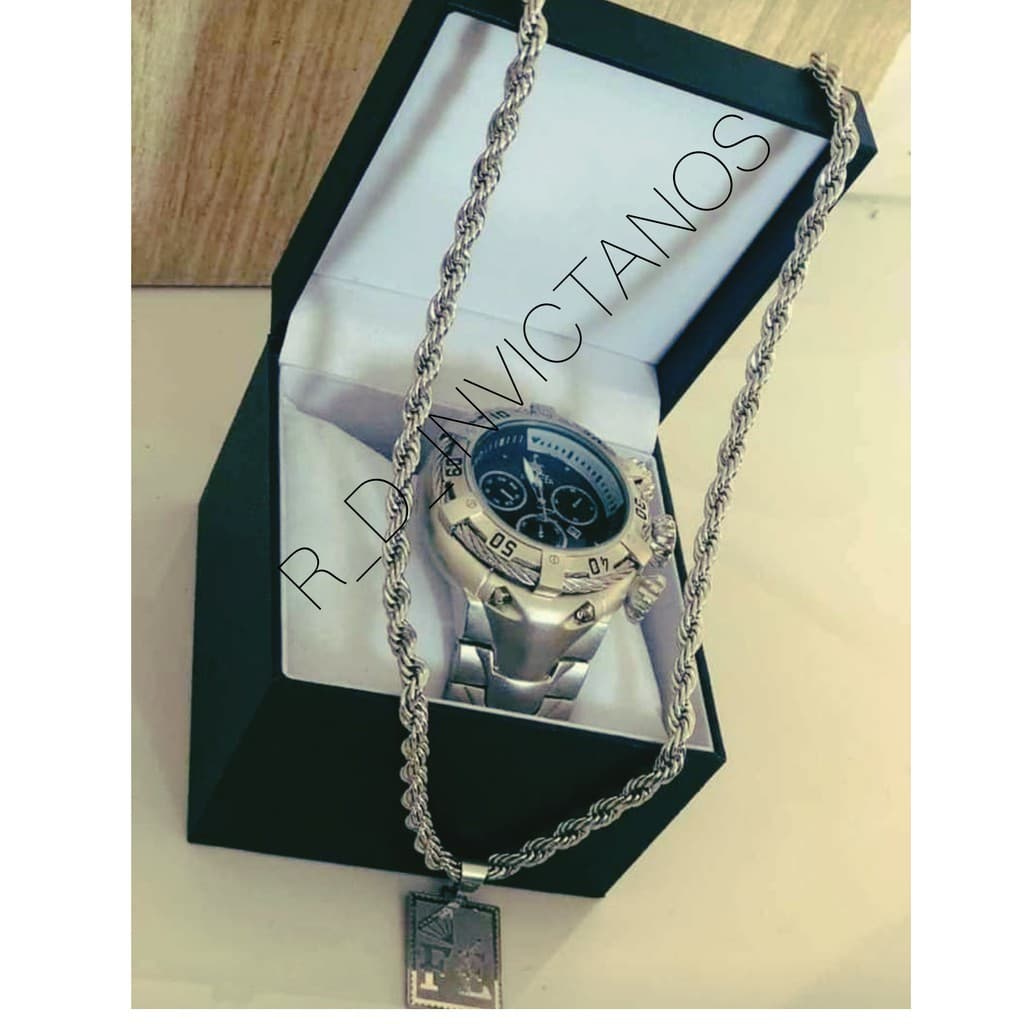 Relógio Masculino Thunderbolt + Corrente Pulseira Pingente