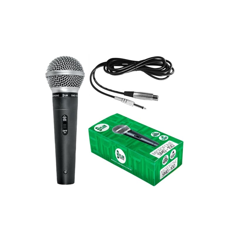 MICROFONE DINÂMICO DYLAN SMD100 COM CABO 3 METROS