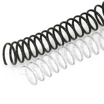 Espiral Plastico para Encadernação e Artesanato em Geral Preto ou Transparente Kit c/ 03 Un.