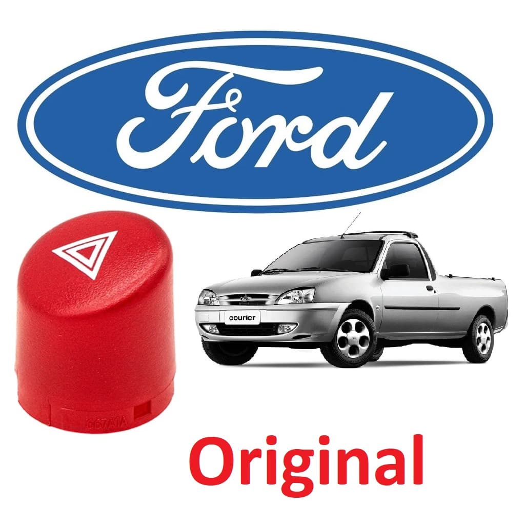 Botão Lente Pisca Alerta Ford Original Fiesta Ka Courier Ecosport 2000 2001 2002 2003 2004 2005 2006 2007 2008 2009 2010 2011 2012