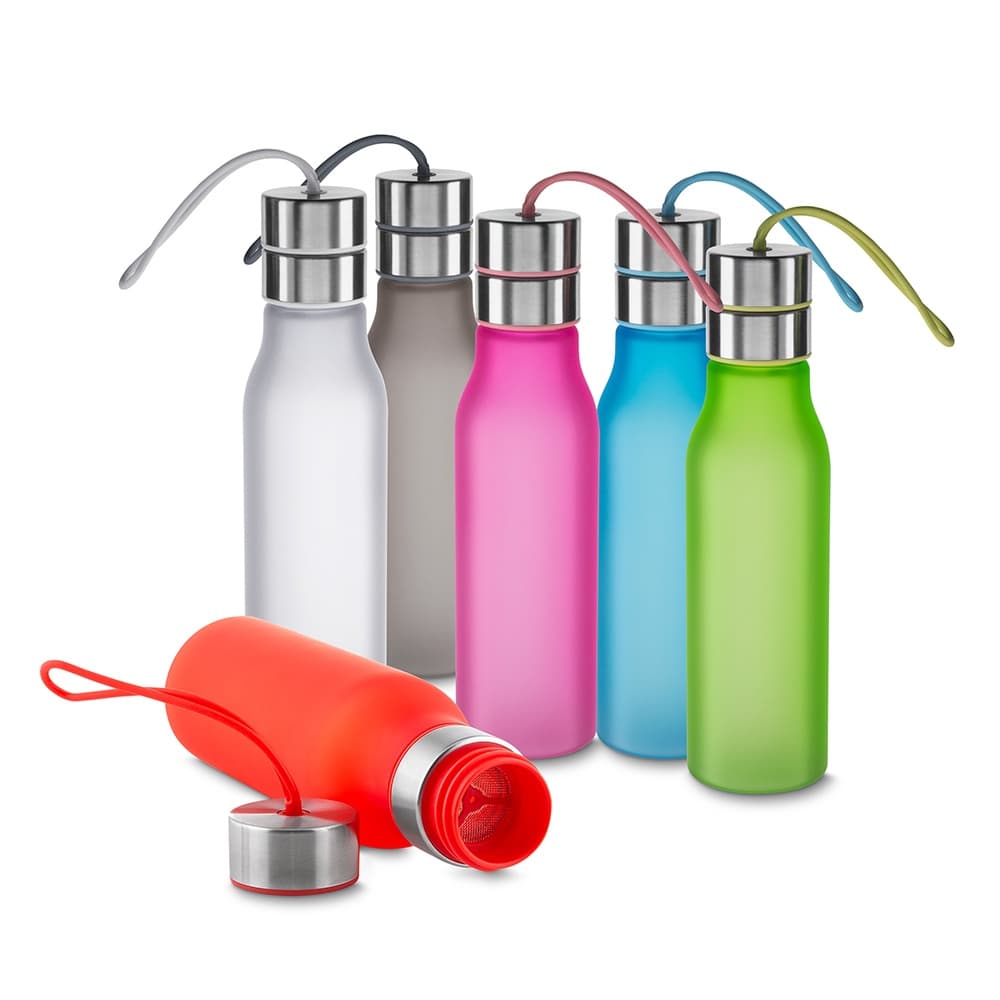Garrafa 570ml Plástica com Filtro Alça de Silicone Garrafa Água Academia Leve
