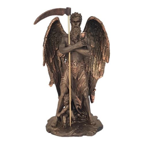 Cronos Deus Grego Do Tempo Estatua Decorativa Resina 24,5cm