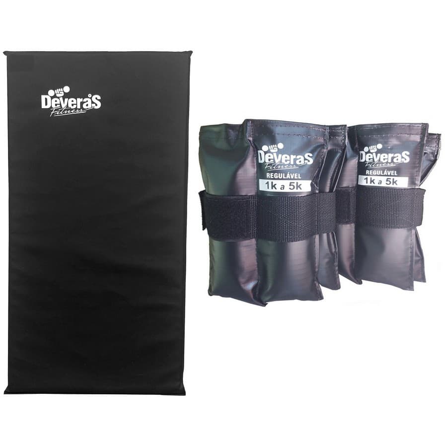 kit treino em casa tornozeleira peso 5 kg ajustável colchonete para academia